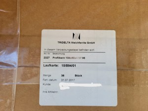 TRIDELTA Ferritkern 104x90x4  Mf95 - 36 Stück 