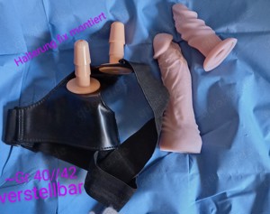 Umschnall-Doppeldildo , Silikon  double StrapOn , Set Bild 4