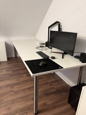 Großer Schreibtisch, weiß, gebraucht - image 2