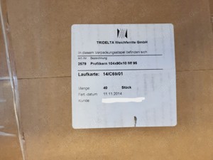 TRIDELTA Ferritkern 104x90x10  Mf95 - 40 Stüc
