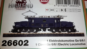 LGB 26602 E-Lok Ge 6 6 RhB, blaue Highend-Ausführung aus Metall, für Gartenbahn Spur G