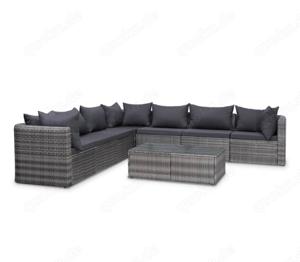 Gartenlounge Hans inkl. Auflagen und Esstisch Gartenmöbel