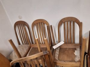 Massive Tischgruppe Eiche mit 5 Stühlen 