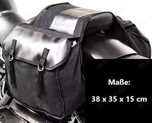 Motorrad-Satteltaschen, Überwurf-, Packtaschen, schwarz, Chopper