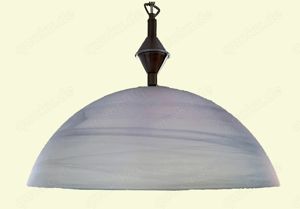 Pendelleuchte mit Glasschirm und Kette (matt, silberfarben)