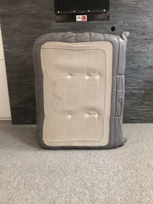 Ligne Roset Togo Leder Grau Originalzustand 2-Sitzer 2x Sessel 1x Pouf 1x Ecke Bild 5
