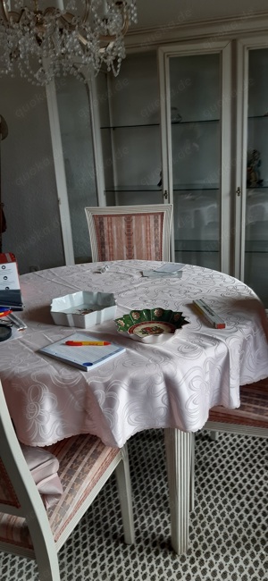 Stilmöbel-Esszimmer Weiß, 9 Teilig