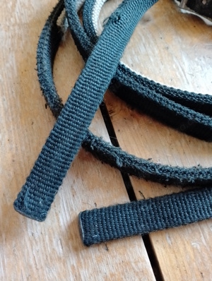Westernzügel   Split Reins aus Stoff, schwarz Bild 4
