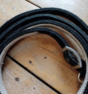Westernzügel   Split Reins aus Stoff, schwarz Bild 2