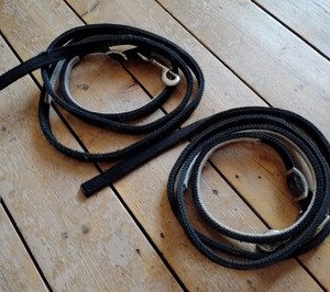 Westernzügel   Split Reins aus Stoff, schwarz