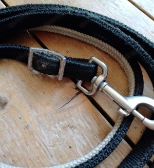 Westernzügel   Split Reins aus Stoff, schwarz Bild 3