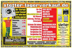 Haushaltsgeräte bei Lagerverkauf Stetter