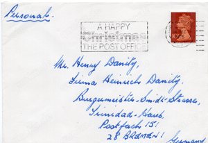 (0039) GB Brief nach Deutschland portofrei