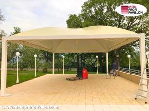 Pavillon 10x10 Überdachung Gazebo Pagodenzelt Festzelt Pvc Dach Restaurant Café Universität Schule Bild 3