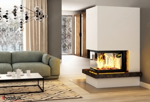 Kaminbausatz  ROYAL EXTRA Volcano 3PLUh 11KW Panorama U Kamin Bausatz Ofen Neu Hajduk LDF-Kamine