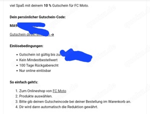FC Moto 10 % Gutschein 