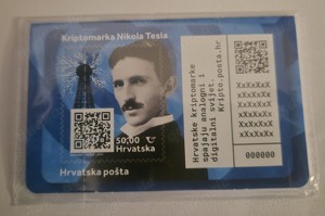 Crypto Stamp Kroatien 2022 Nikola Tesla ungeöffnet. Mi.HR BL87