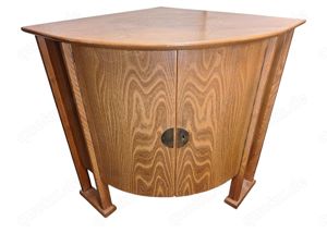 ART-DECO Eck-Vitrine 2 Stck. Eiche hell Furnier rauchfrei,tierfrei