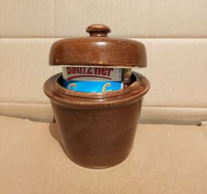 Bautzner Senftopf Keramik grün - mint   incl. Bautzener SenfBecher Bild 3