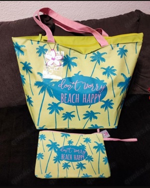 2 Strand Taschen mit Kosmetik Tasche NEU 