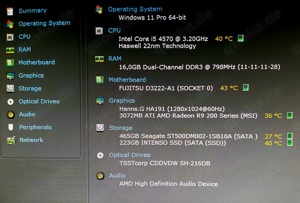 Fujitsu i5 4570 Pc: 4Gb Grafik, 16Gb RAM, SSD +HDD Bild 3