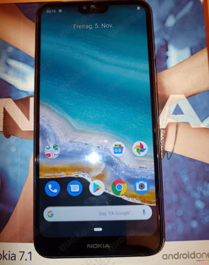  Nokia 7.1 TA- 1095 Dual Sim 32GB Blue + Zubehör