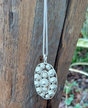 Siberkette 925 mit altem Anhänger 835 Silber