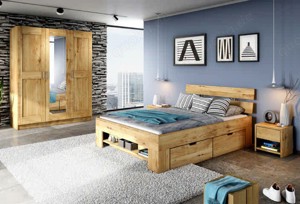 Kleiderschrank 4trg. Spiegel Tobi 4S Wildeiche teilmassiv Bild 8