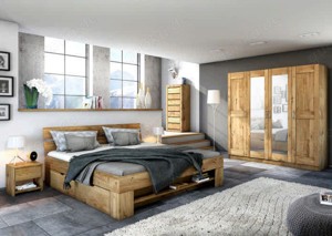 Kleiderschrank 4trg. Spiegel Tobi 4S Wildeiche teilmassiv Bild 3