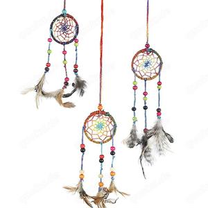 Traumfänger Hanf, schwarz und Regenbogenfarbig, Lapislazuli