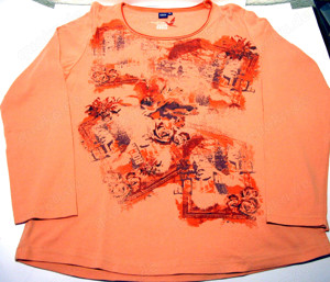 Cecil Langarmshirt   dünner Pullover - apricot gemustert - Gr. XL