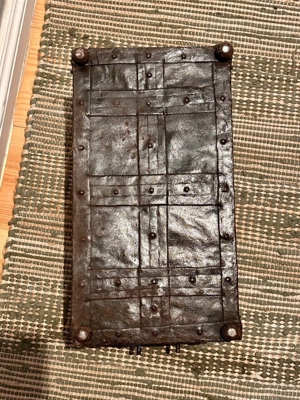 Antike Barocke Kriegskasse, Soldtruhe, aus Eisen geschmiedet Bild 10
