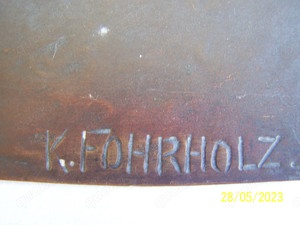 Antikes Kupfer-Wandbid von Kunstschmiede Bildhauer Karl Fohrholz Prinzenstraße 11 Berlin um 1900 Bild 3