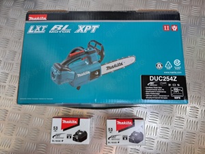 Makita DUC254 Akku Kettensäge + 2 Akkus BL 1850B mit LED Anzeige in 5Ah - neu unbenutzt -