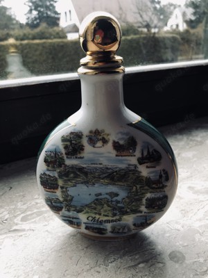 Alte Schnupftabakflasche, Gebr. Bernard Regensburg, 24 Karat vergoldet Chiemsee Bild 2
