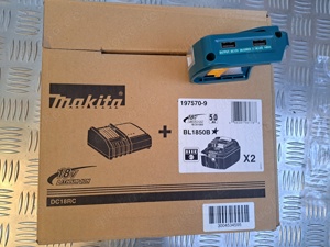 Makita Original Power Source Kit DC18RC + 2 x 1850B + Adapter 2xUSB Lampe - neu unbenutzt - Bild 4