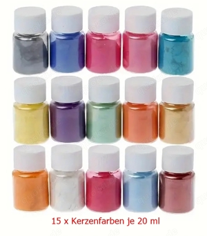 15 Farben für Kerzen Gießen , Kerzenfarbe, 15 x 20ml Pulver