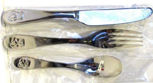 Kinderbesteck 3-teilig - Messer Gabel Löffel - Bärenmotiv - Schulte-Ufer - NEU + OVP Bild 4