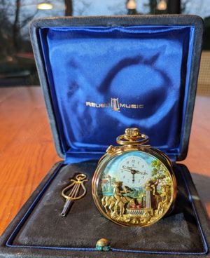 Charles Reuge Sainte-Croix   Prunk-Taschenuhr mit Figurenautomat