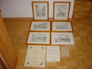 Kunstgrafikblätter 6 Stück Stuttgart von.Gisela .Natho handsigniert limitiert mit Zertifikat..