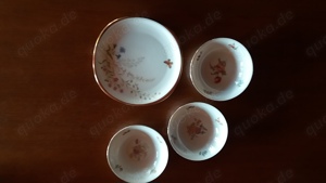 Goldrand Geschirr 1 Teller Schirnding 3 Schalen Winterling Blumendekor