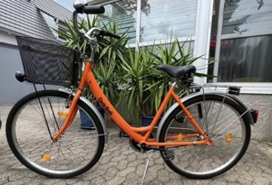 Tolles Damen Cityrad 28  im Uncle Bens Design orange + Korb unbenutzt Bild 2