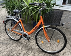 Tolles Damen Cityrad 28  im Uncle Bens Design orange + Korb unbenutzt