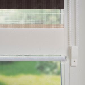 2x Doppelrollo DUO Rollo 3 farbig Klemmfix Montage ohne Bohren weiß beige braun Bild 3