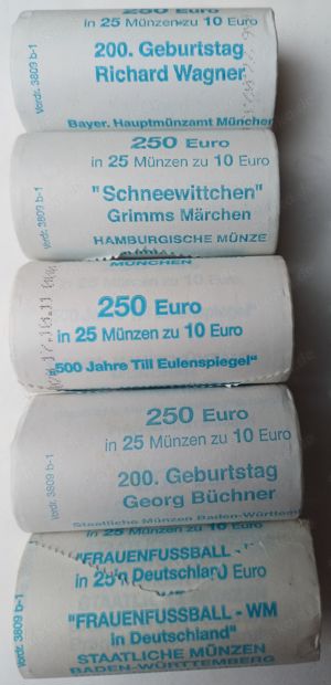 deutsche Gedenkmünzen Rollen: 5,-, 10,- und 20,- Bild 4