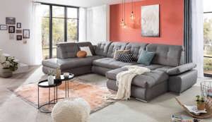 Sofa Couch Wohnlandschaft Schlaffunktion Sitztiefenverstellungen