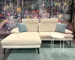 Sofa Couch Wohnlandschaft Small Beige Elektrofunktion