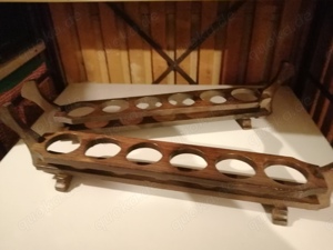 2 Holzständer mit 21 kleine Gläser mit Aufdruck Bild 3
