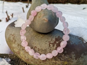 Rosaquarz Nugget-Armband 19 cm lang