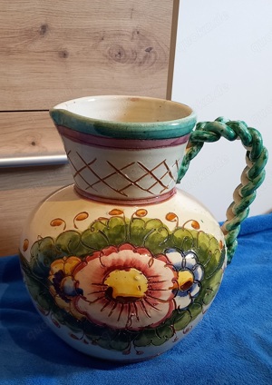   Vintage-Keramikkrug, Vase, handgefertigt, Dekoration  